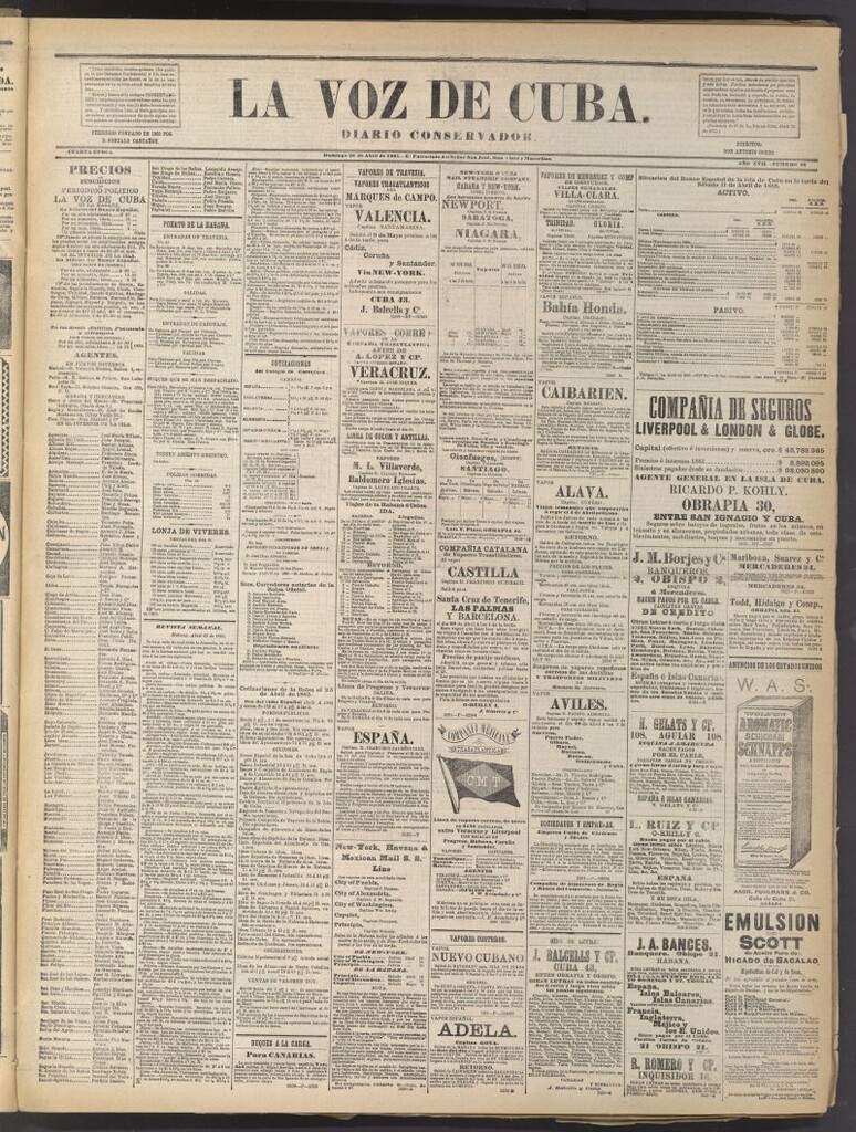 Miniatura de La Voz de Cuba: diario conservador del 26 de abril de 1885