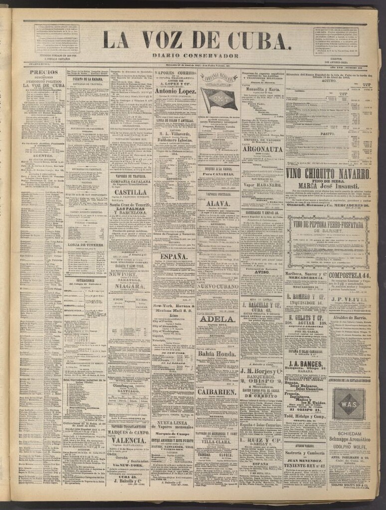 Miniatura de La Voz de Cuba: diario conservador del 29 de abril de 1885