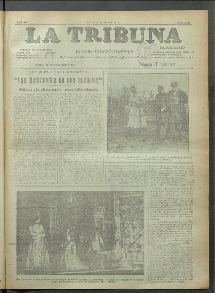 Miniatura de La Tribuna del 19 de abril de 1918