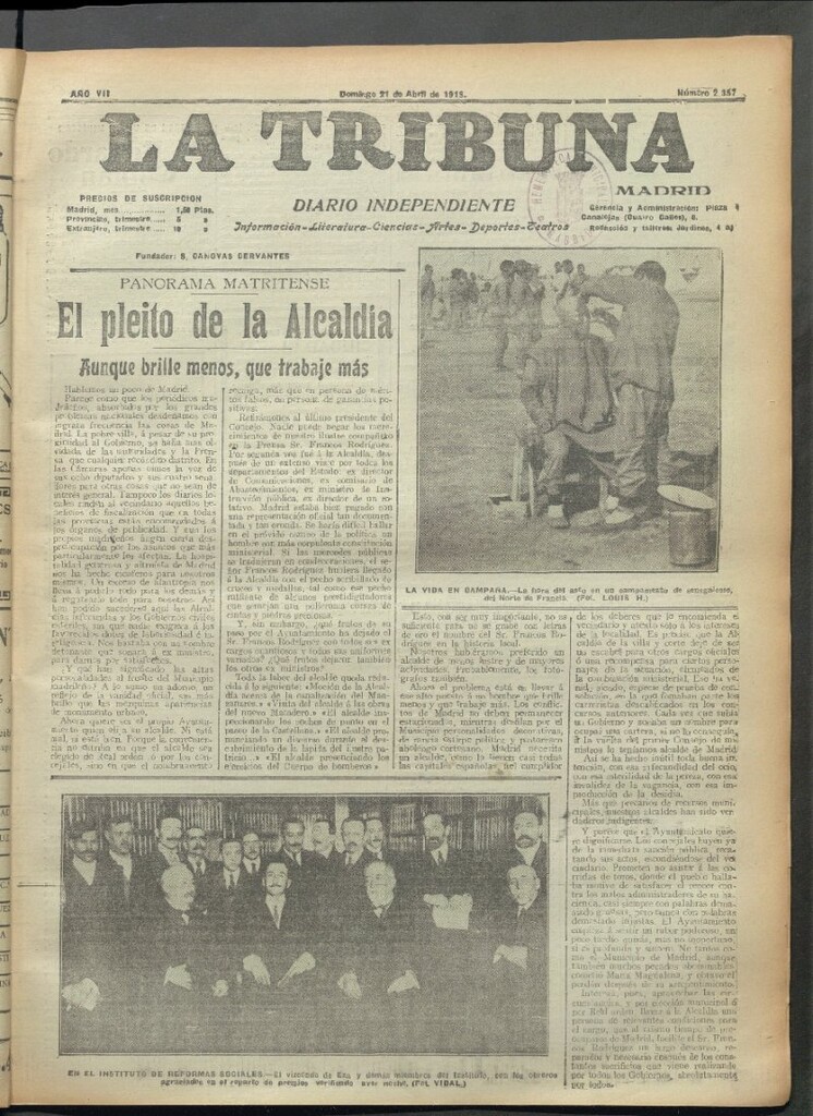 Miniatura de La Tribuna del 21 de abril de 1918