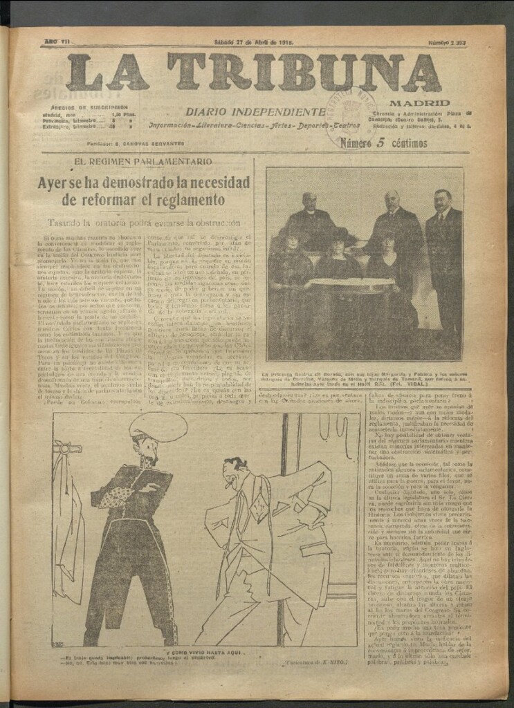 Miniatura de La Tribuna del 27 de abril de 1918