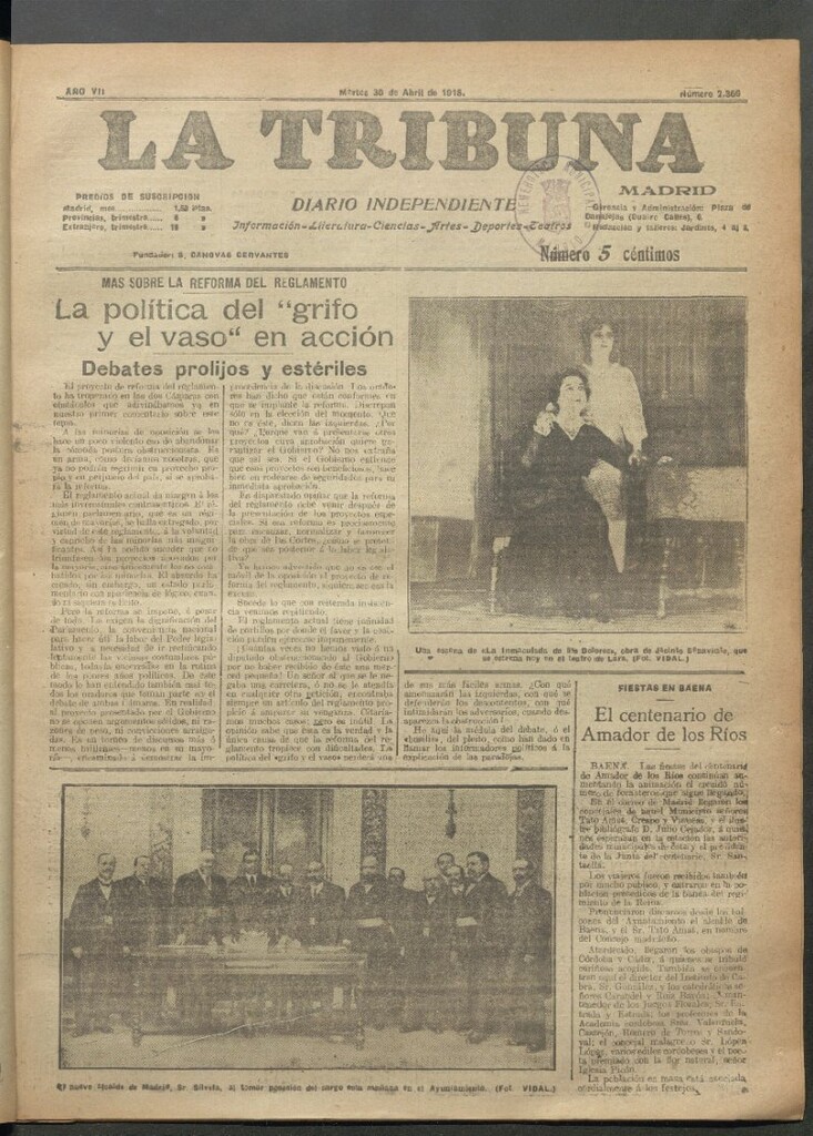 Miniatura de La Tribuna del 30 de abril de 1918