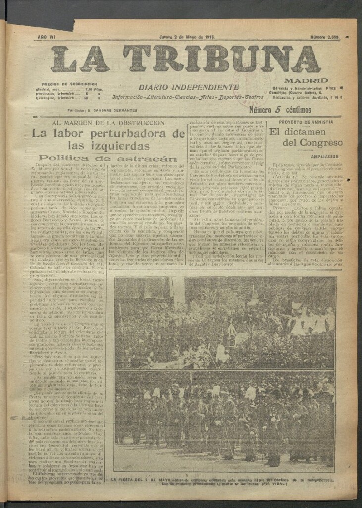 Miniatura de La Tribuna del 2 de mayo de 1918