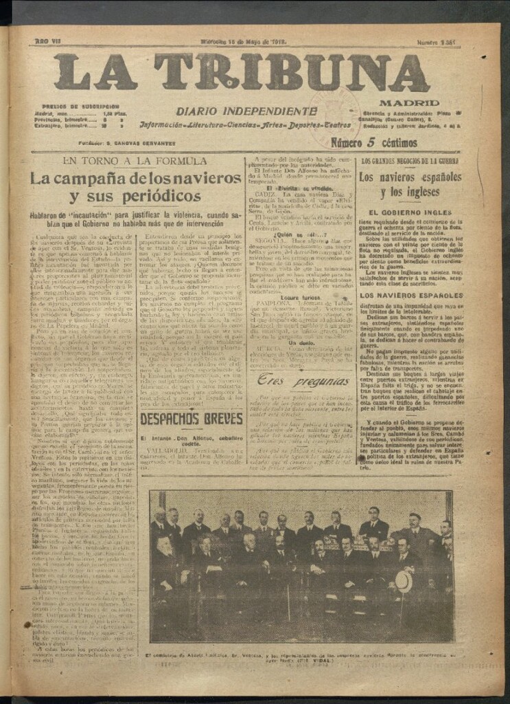 Miniatura de La Tribuna del 15 de mayo de 1918