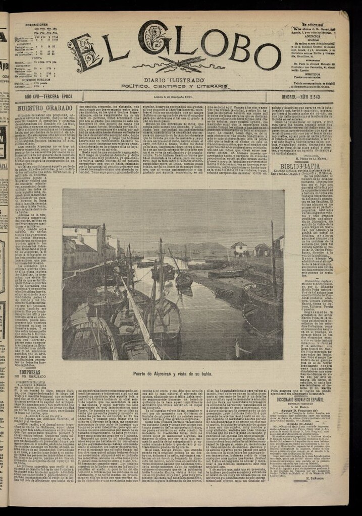Miniatura de El Globo : diario ilustrado  del 5 de enero de 1891,nº 5540