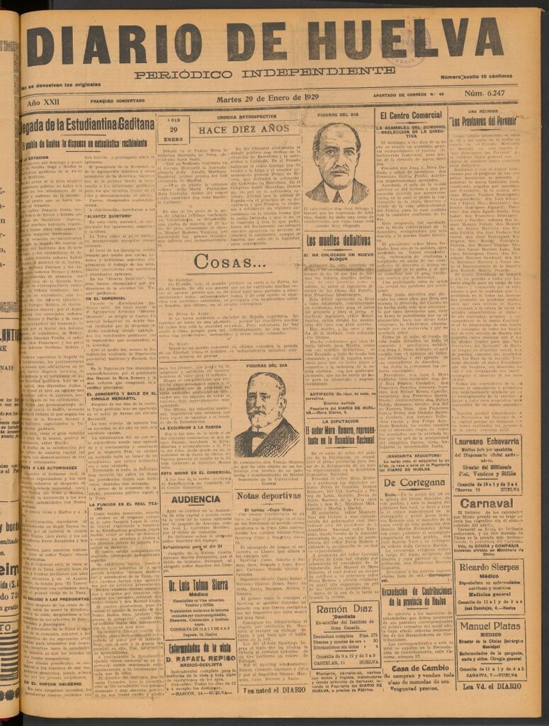 Miniatura de Diario de Huelva : periódico independiente del 29 de enero de 1929