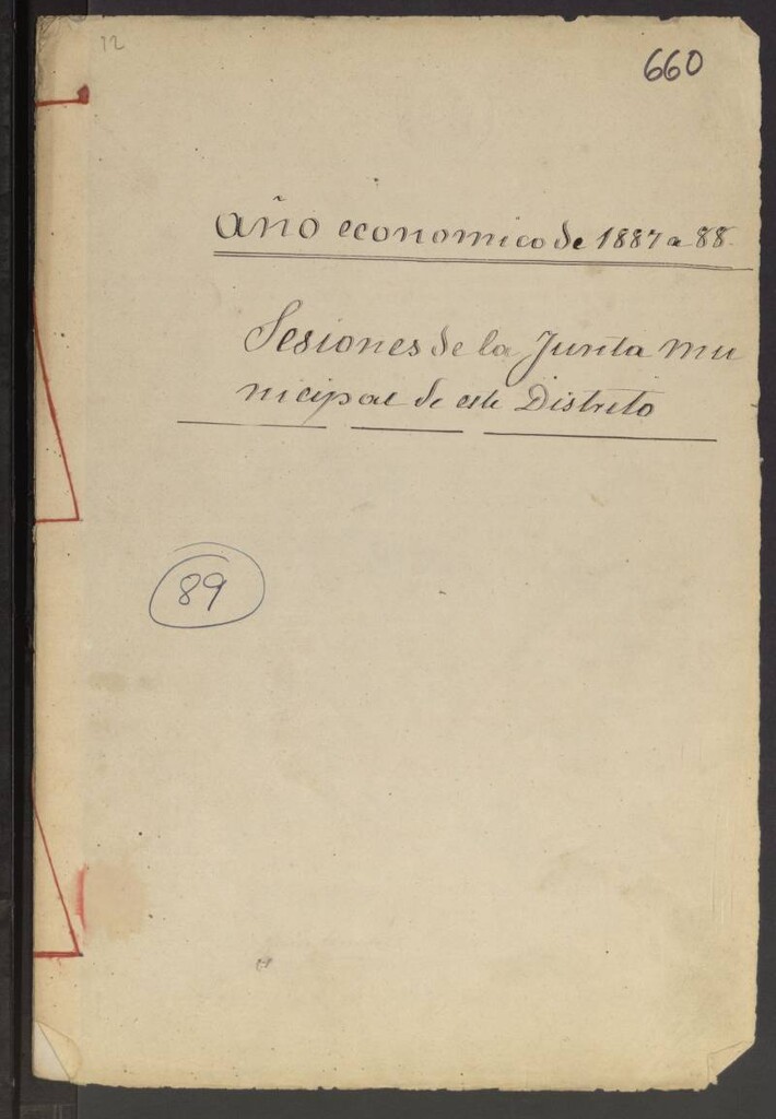 Miniatura de Libro Borrador de la Junta Municipal Asociados de Hortaleza desde el 12/03/1887 al 01/05/1888