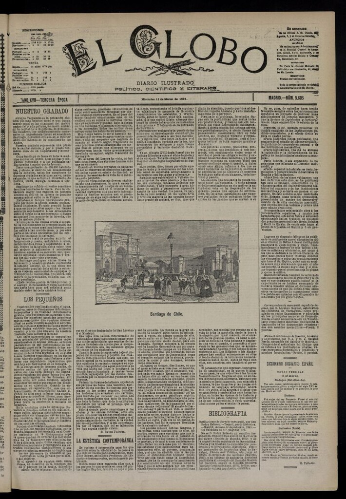 Miniatura de El Globo : diario ilustrado  del 11 de marzo de 1891,nº 5605