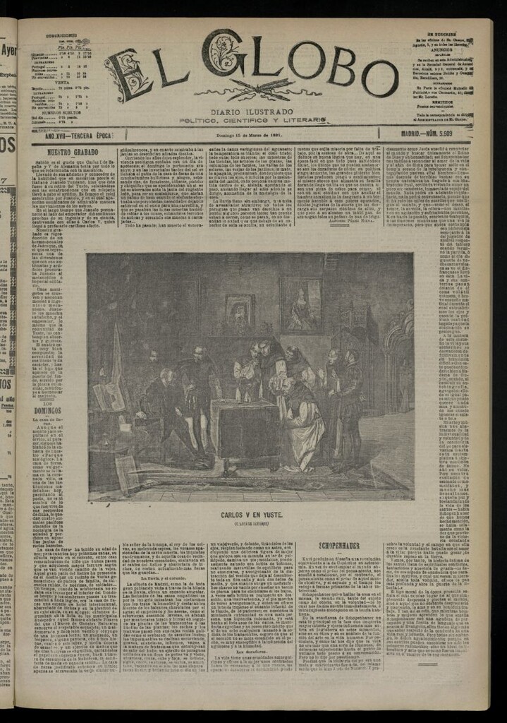 Miniatura de El Globo : diario ilustrado  del 15 de marzo de 1891,nº 5609