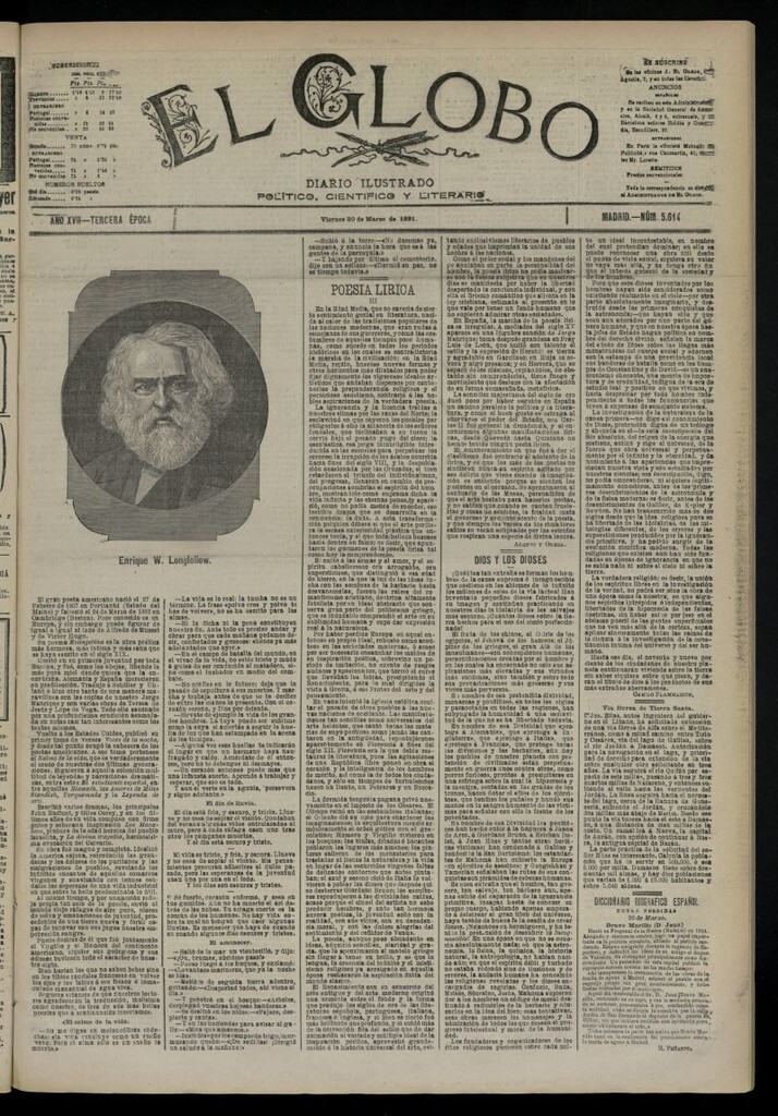 Miniatura de El Globo : diario ilustrado  del 20 de marzo de 1891,nº 5614