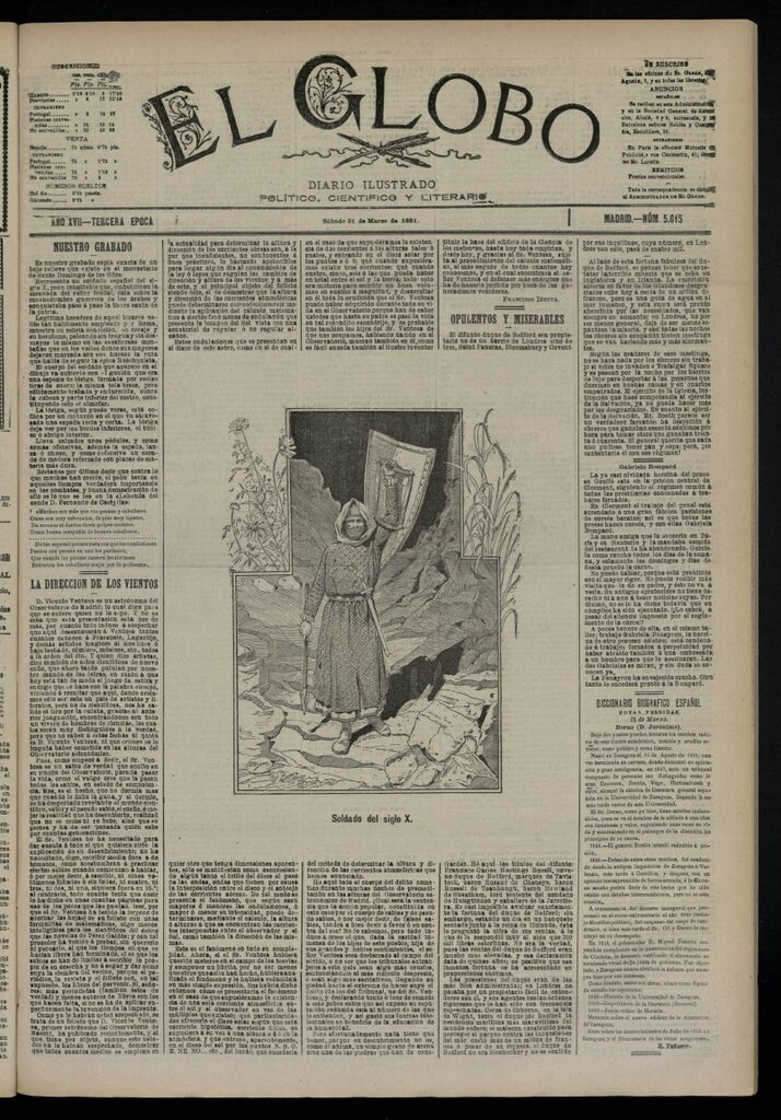 Miniatura de El Globo : diario ilustrado  del 21 de marzo de 1891,nº 5615