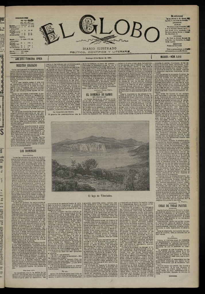 Miniatura de El Globo : diario ilustrado  del 22 de marzo de 1891,nº 5616