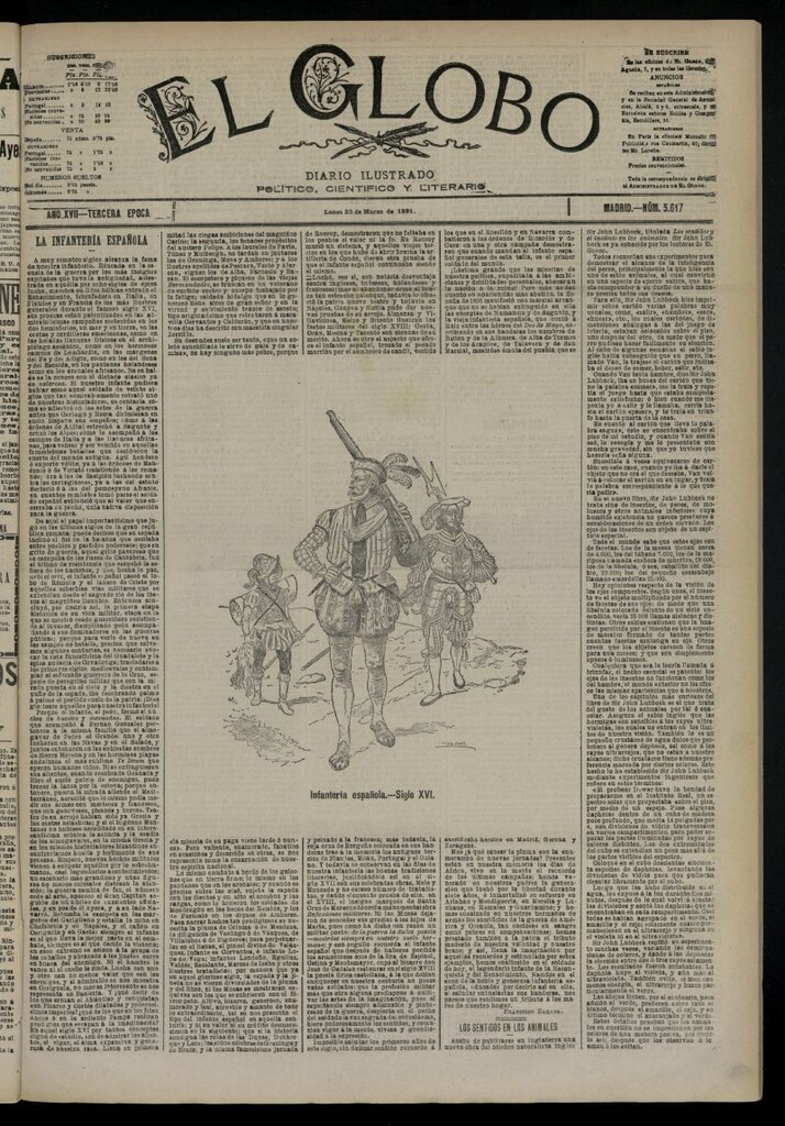 Miniatura de El Globo : diario ilustrado  del 23 de marzo de 1891,nº 5617
