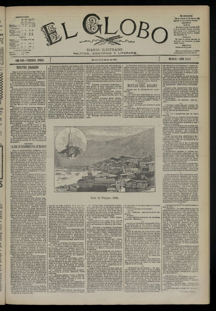 Miniatura de El Globo : diario ilustrado  del 24 de marzo de 1891,nº 5618