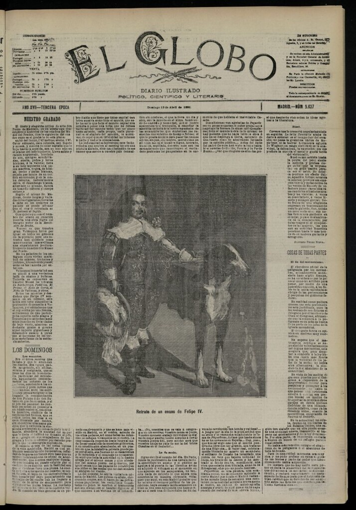 Miniatura de El Globo : diario ilustrado  del 12 de abril de 1891,nº 5637