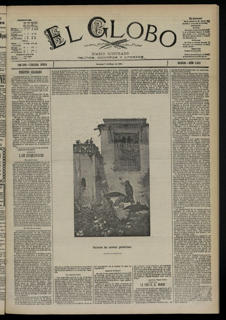 Miniatura de El Globo : diario ilustrado  del 3 de mayo de 1891,nº 5658