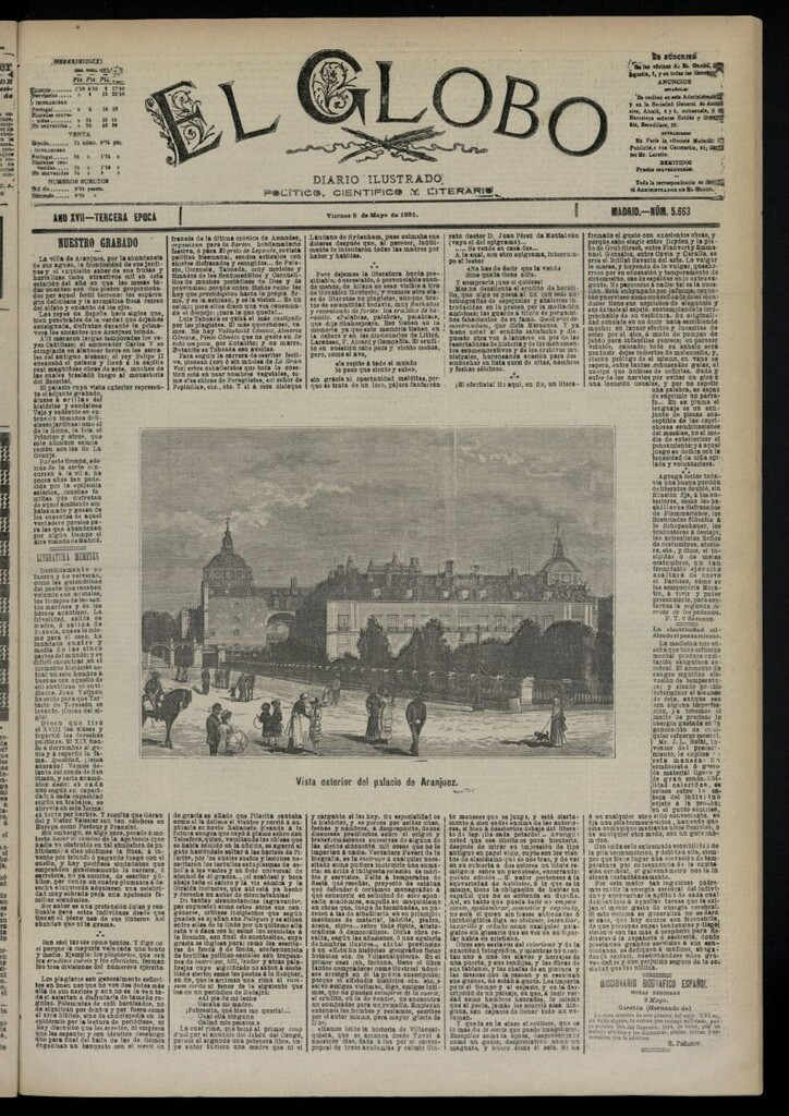 Miniatura de El Globo : diario ilustrado  del 8 de mayo de 1891,nº 5663