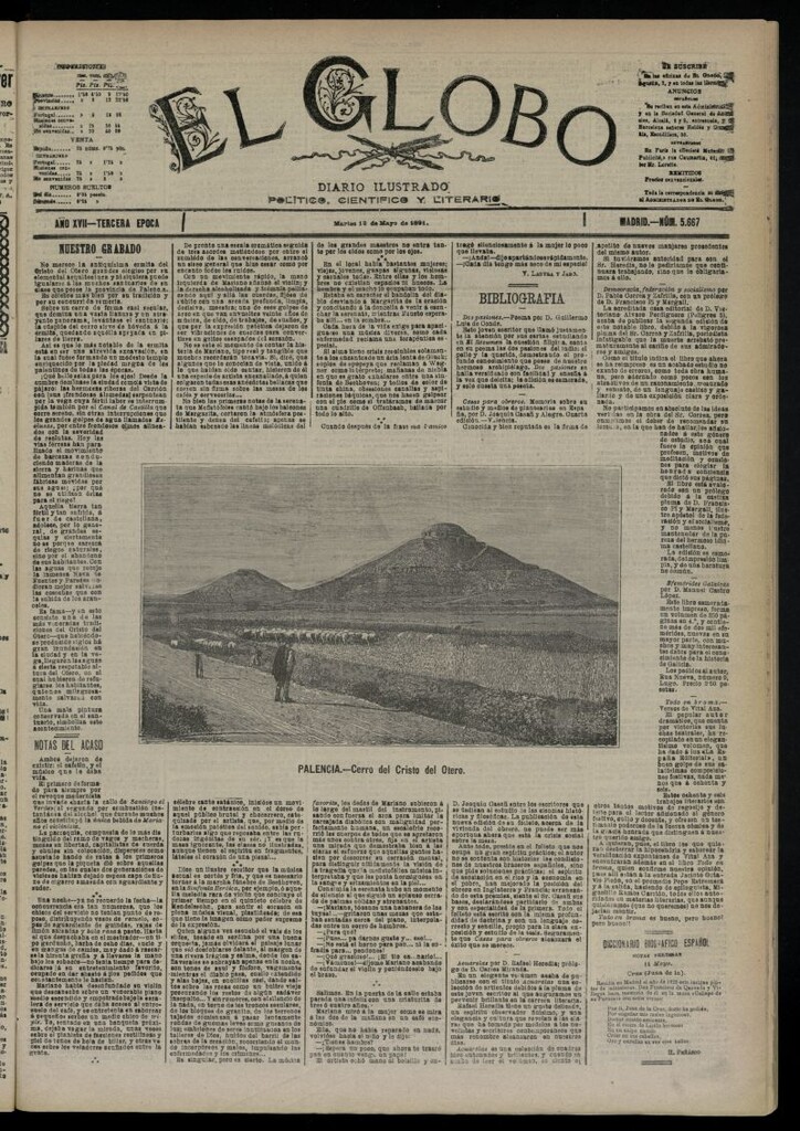 Miniatura de El Globo : diario ilustrado  del 12 de mayo de 1891,nº 5667