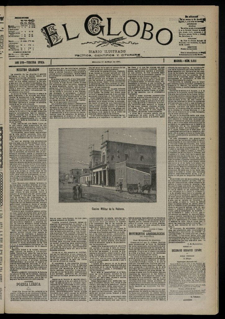 Miniatura de El Globo : diario ilustrado  del 13 de mayo de 1891,nº 5668