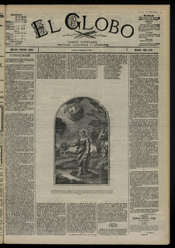 Miniatura de El Globo : diario ilustrado  del 15 de mayo de 1891,nº 5670