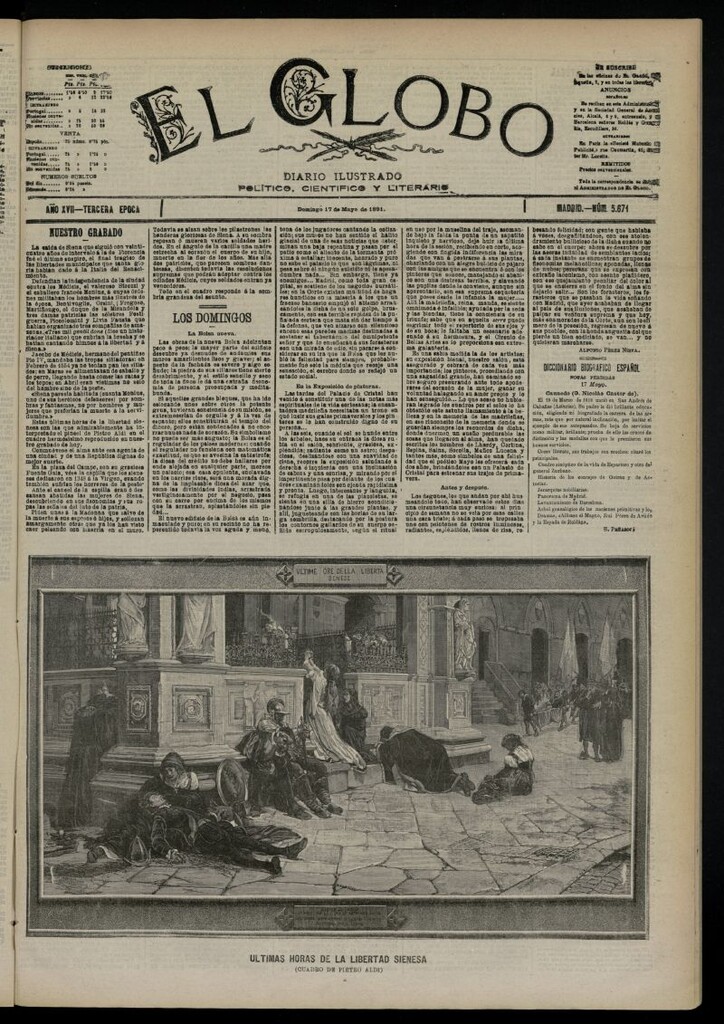 Miniatura de El Globo : diario ilustrado  del 17 de mayo de 1891,nº 5671
