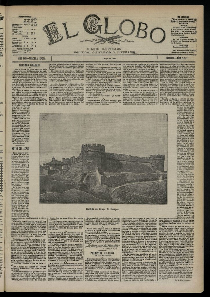 Miniatura de El Globo : diario ilustrado  del 19 de mayo de 1891,nº 5673