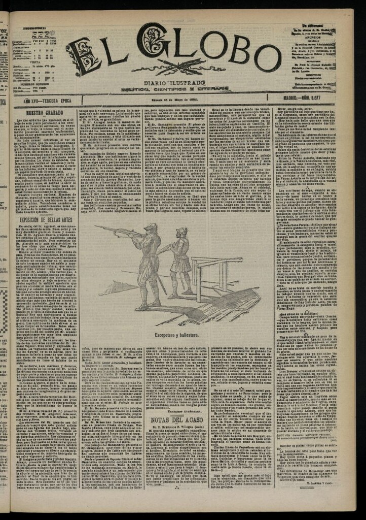 Miniatura de El Globo : diario ilustrado  del 23 de mayo de 1891,nº 5677