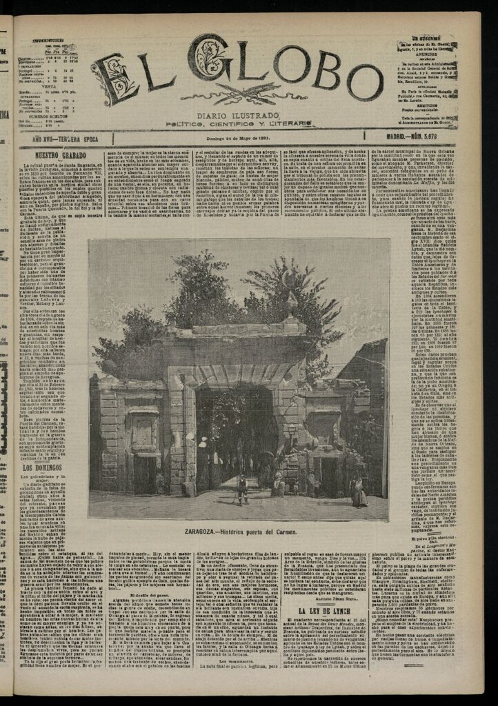 Miniatura de El Globo : diario ilustrado  del 24 de mayo de 1891,nº 5678