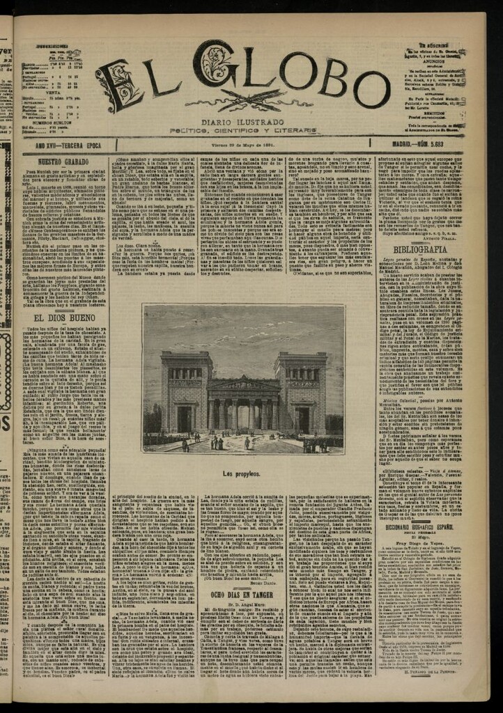 Miniatura de El Globo : diario ilustrado  del 29 de mayo de 1891,nº 5683