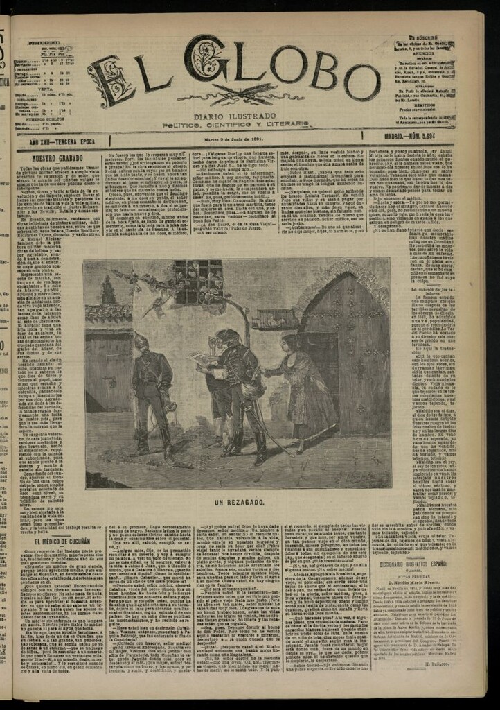 Miniatura de El Globo : diario ilustrado  del 9 de junio de 1891,nº 5694