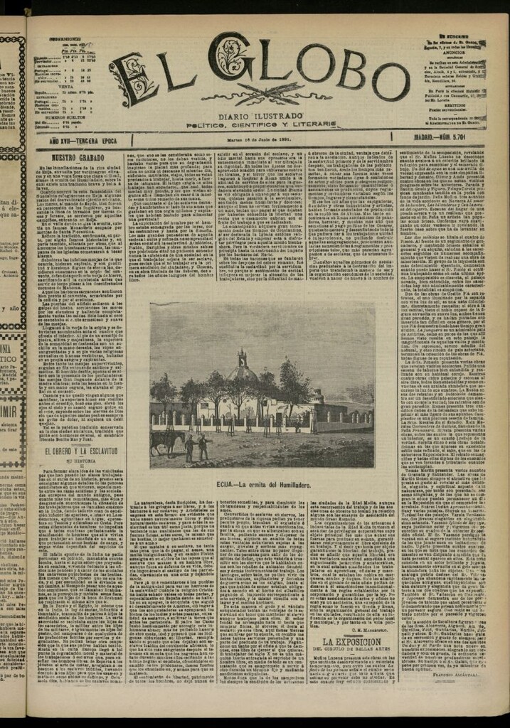 Miniatura de El Globo : diario ilustrado  del 16 de junio de 1891,nº 5701