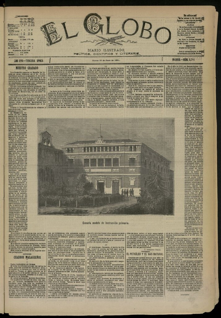 Miniatura de El Globo : diario ilustrado  del 25 de junio de 1891,nº 5711