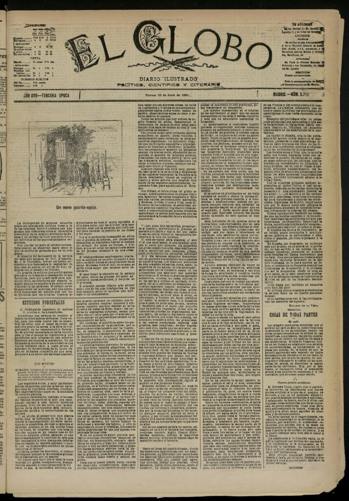 Miniatura de El Globo : diario ilustrado  del 26 de junio de 1891,nº 5712
