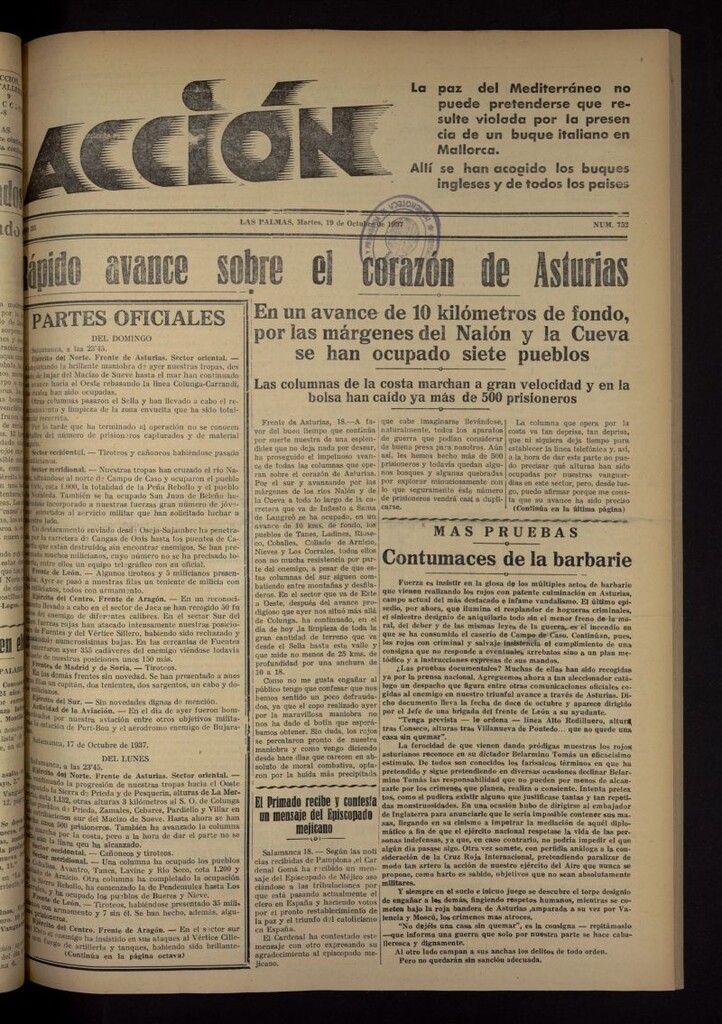 Miniatura de Acción (Las Palmas de Gran Canaria) del 19 de octubre de 1937, nº 752