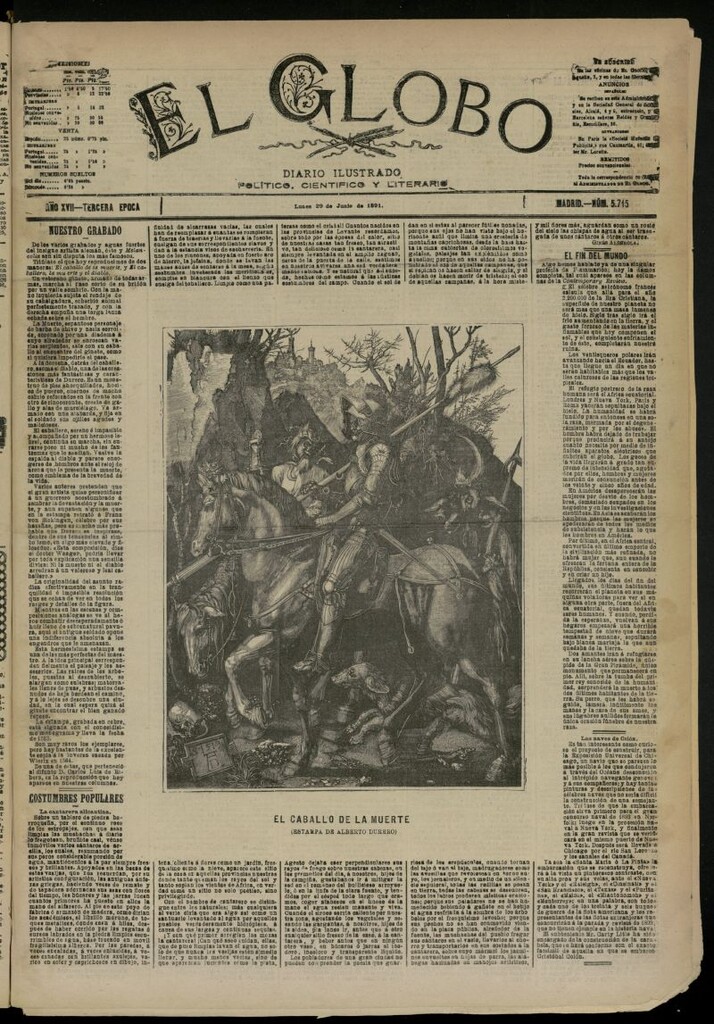 Miniatura de El Globo : diario ilustrado  del 29 de junio de 1891,nº 5715