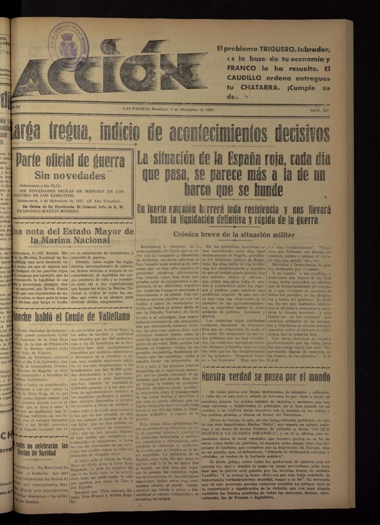Miniatura de Acción (Las Palmas de Gran Canaria) del 5 de diciembre de 1937, nº 793