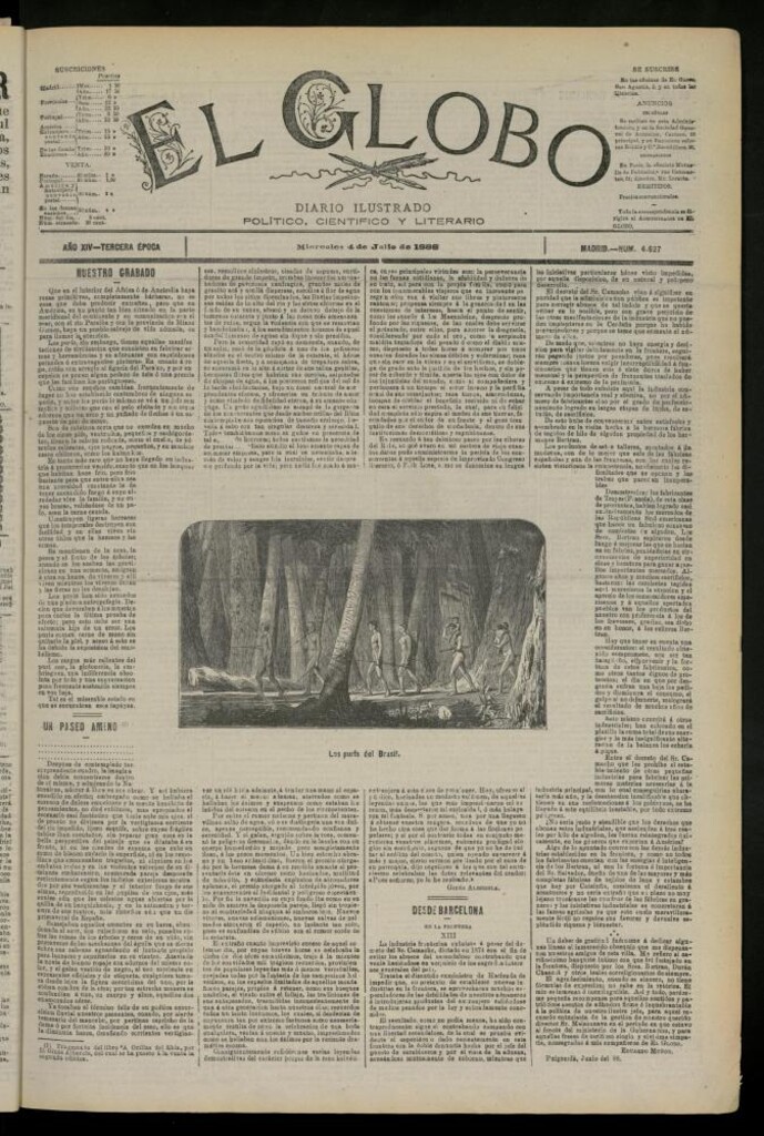 Miniatura de El Globo : diario ilustrado del 4 de julio de 1888
