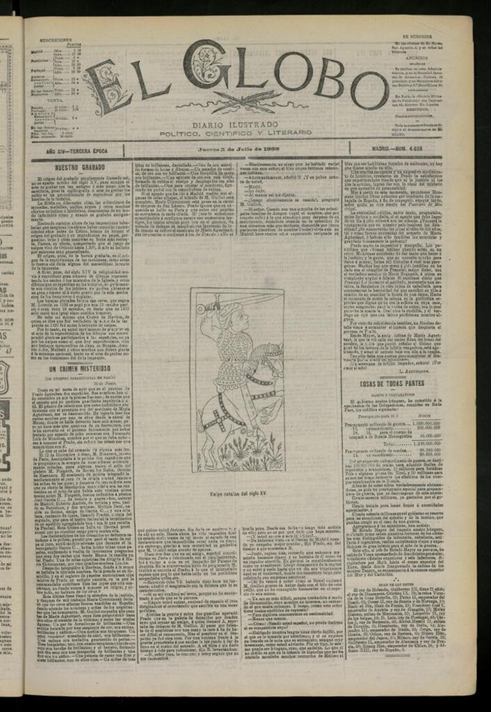 Miniatura de El Globo : diario ilustrado del 5 de julio de 1888