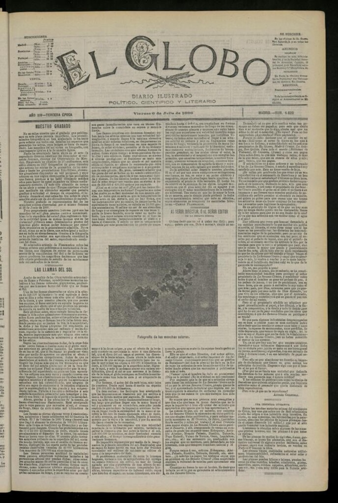 Miniatura de El Globo : diario ilustrado del 6 de julio de 1888