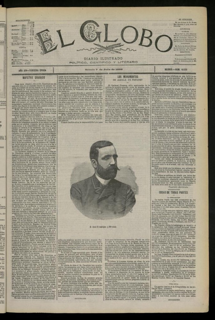 Miniatura de El Globo : diario ilustrado del 7 de julio de 1888