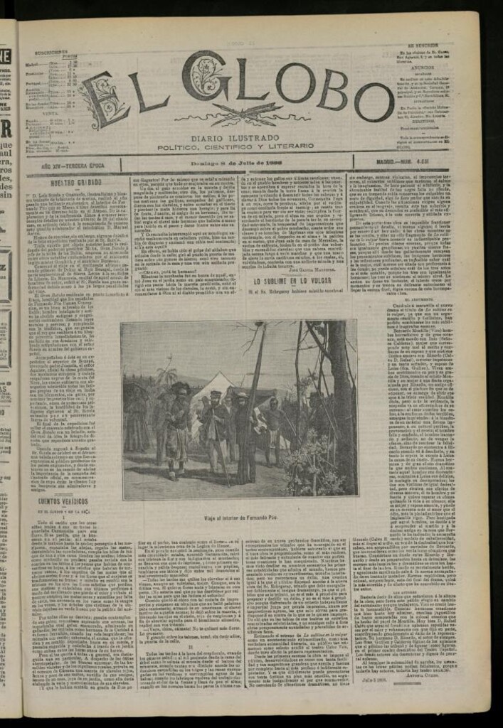 Miniatura de El Globo : diario ilustrado del 8 de julio de 1888