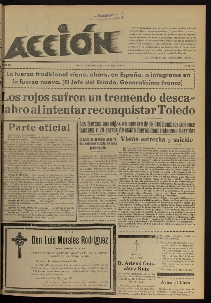 Miniatura de Acción (Las Palmas de Gran Canaria) del 12 de mayo de 1937, nº 615