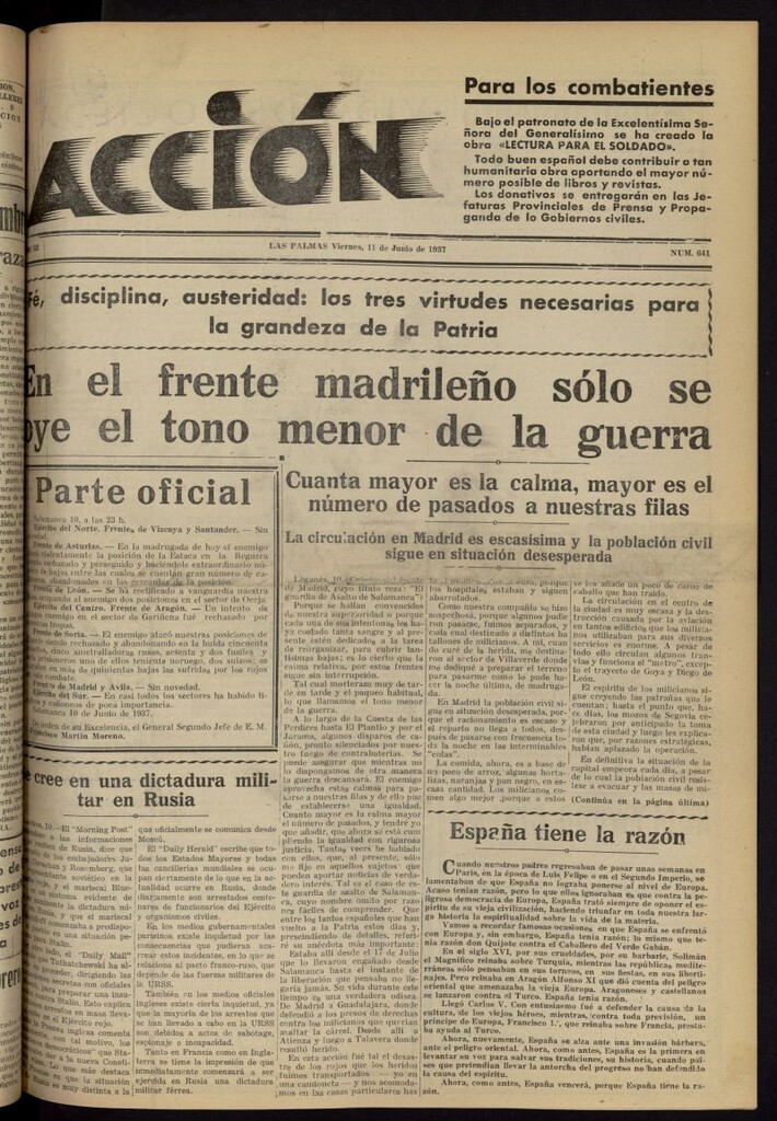 Miniatura de Acción (Las Palmas de Gran Canaria) del 11 de junio de 1937, nº 641