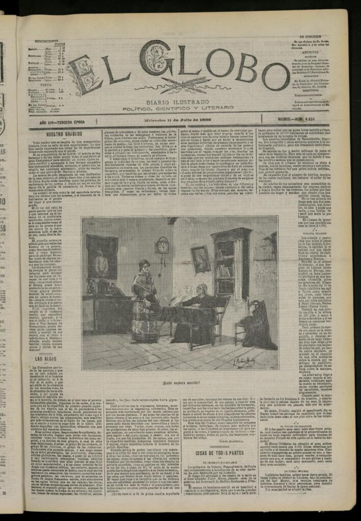 Miniatura de El Globo : diario ilustrado del 11 de julio de 1888