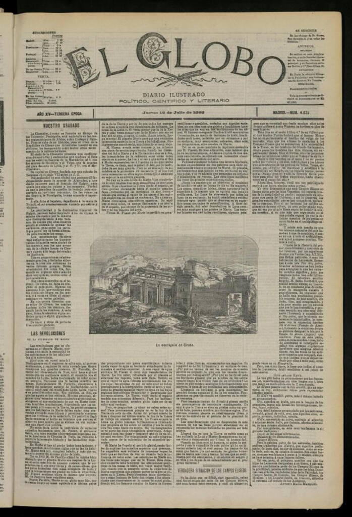 Miniatura de El Globo : diario ilustrado del 12 de julio de 1888