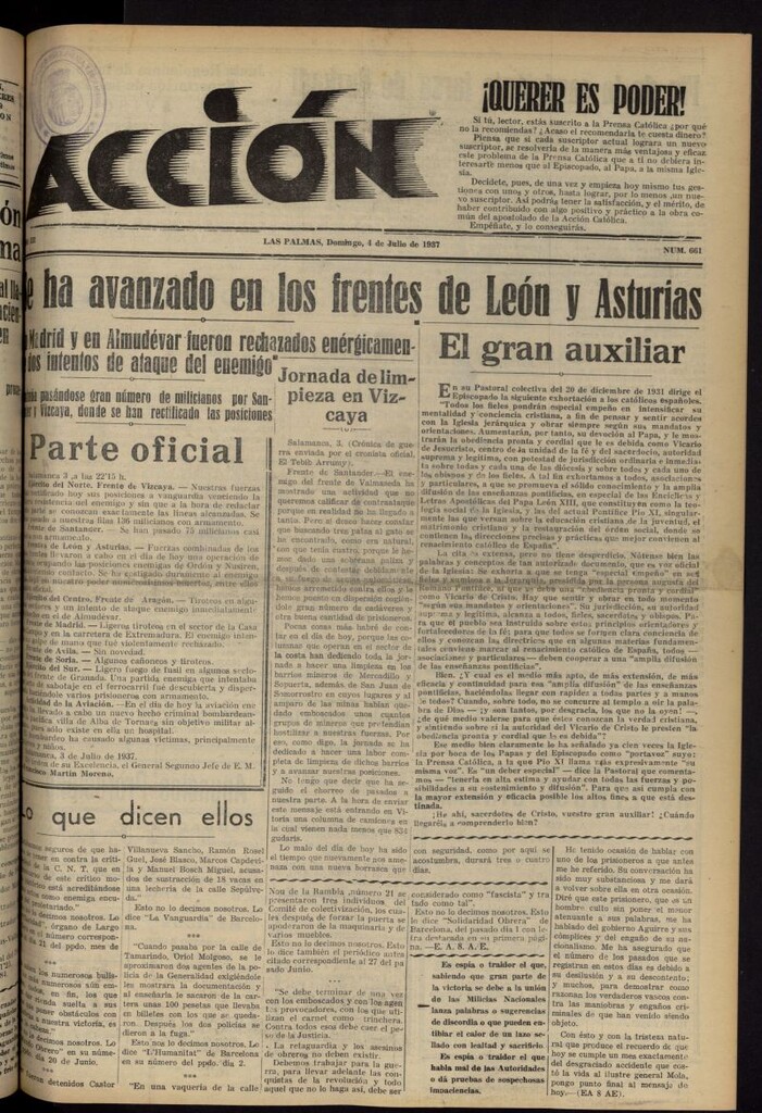 Miniatura de Acción (Las Palmas de Gran Canaria) del 4 de julio de 1937, nº 661