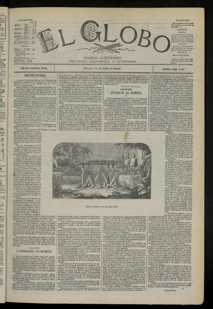 Miniatura de El Globo : diario ilustrado del 14 de julio de 1888
