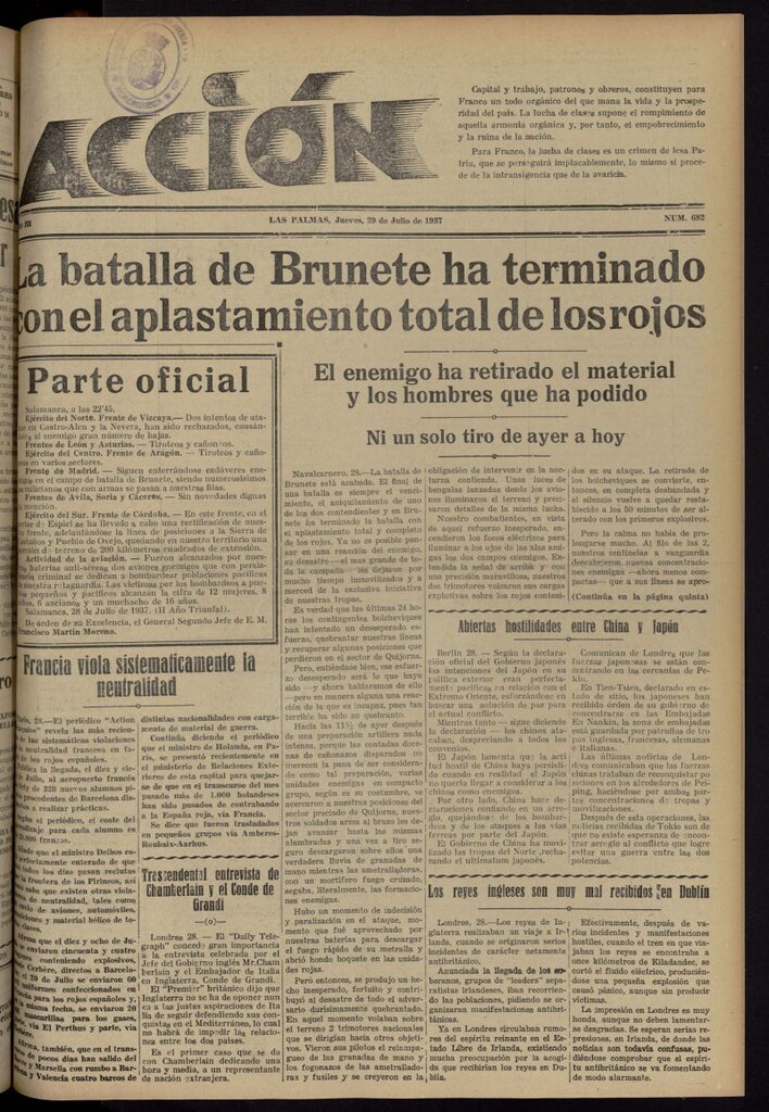 Miniatura de Acción (Las Palmas de Gran Canaria) del 29 de julio de 1937, nº 682