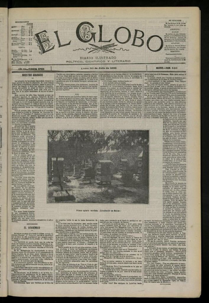 Miniatura de El Globo : diario ilustrado del 23 de julio de 1888