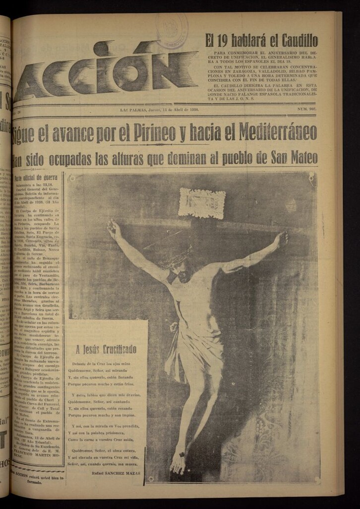 Miniatura de Acción (Las Palmas de Gran Canaria) del 14 de abril de 1938, nº 903